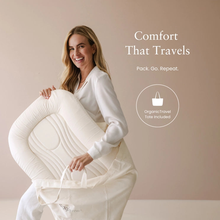 Slate Snuggle Me Organic Infant Lounger Wave