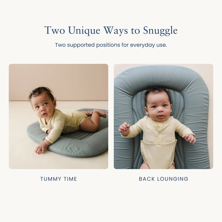 Slate Snuggle Me Organic Infant Lounger Wave