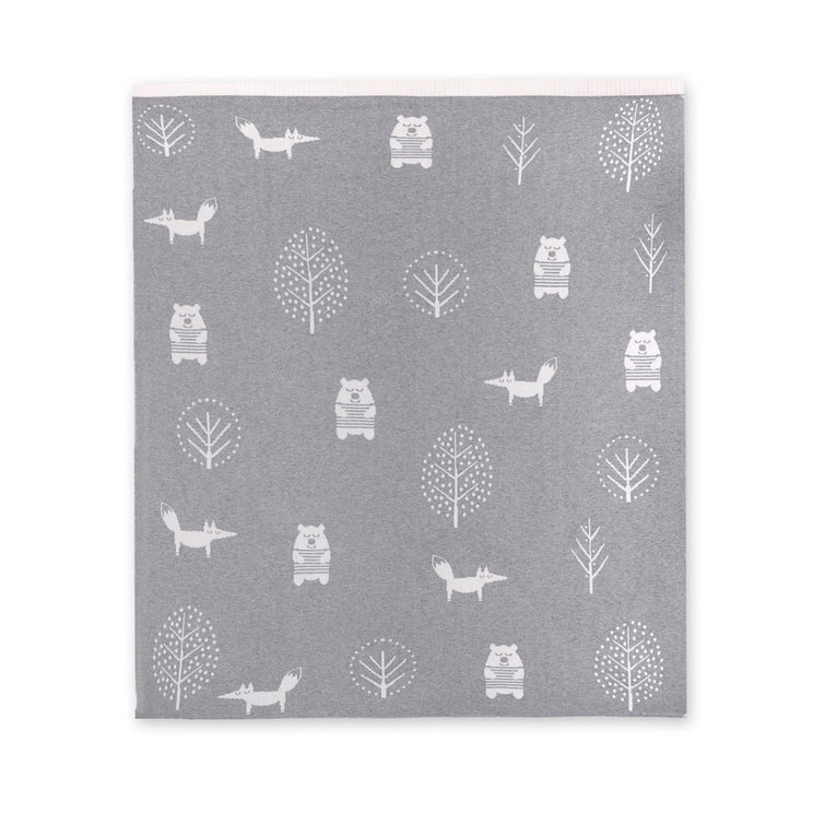Into the Woods Organic Cotton Reversible Knit Blanket