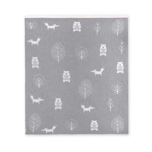 Into the Woods Organic Cotton Reversible Knit Blanket