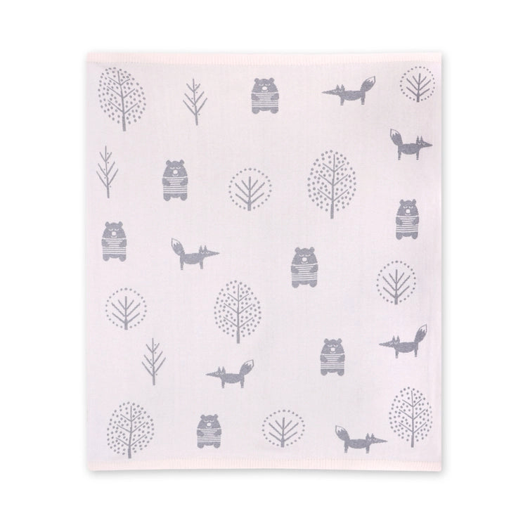 Into the Woods Organic Cotton Reversible Knit Blanket