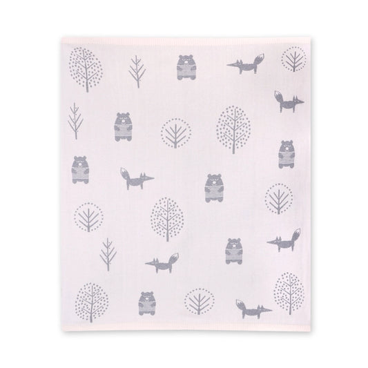Into the Woods Organic Cotton Reversible Knit Blanket
