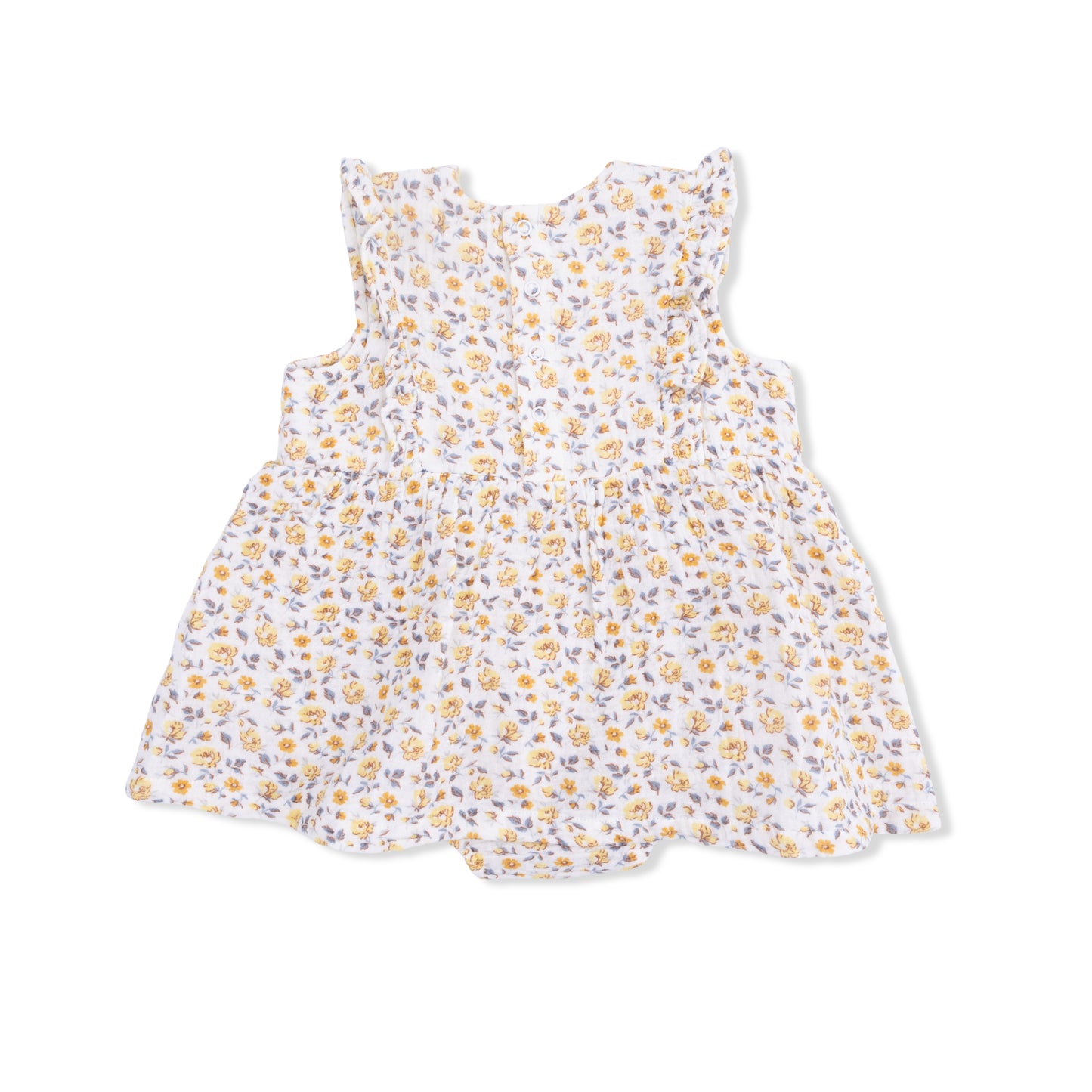 Ruffle Bubble Dress in Yellow Country Roses