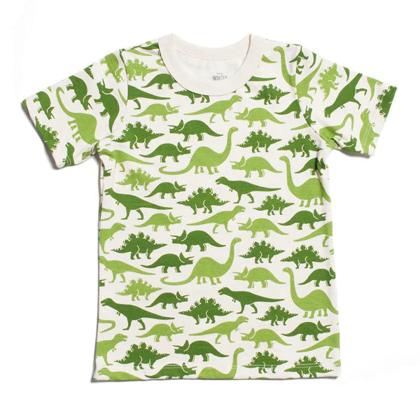 Green Dinosaur Short-Sleeve Print