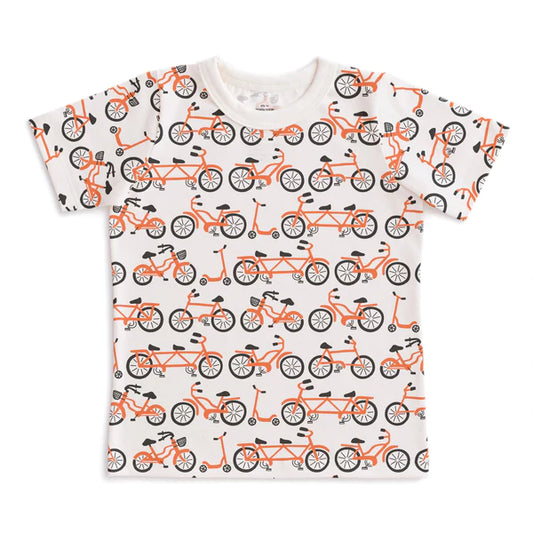 Orange Bike Print Short-Sleeve Tee