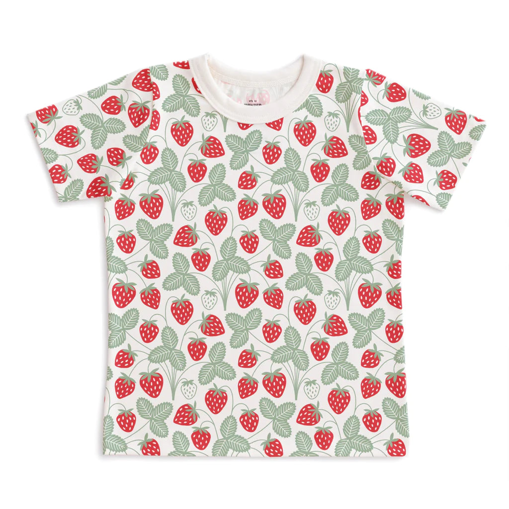 Strawberries Print Short Sleeve Tee