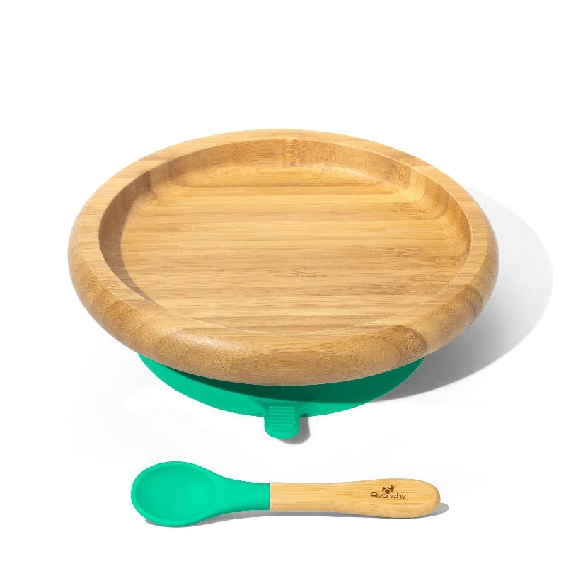 Bamboo Suction Classic Plate & Spoon