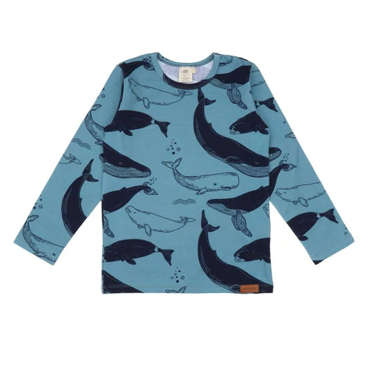 Whale Friends Print Long Sleeve Top